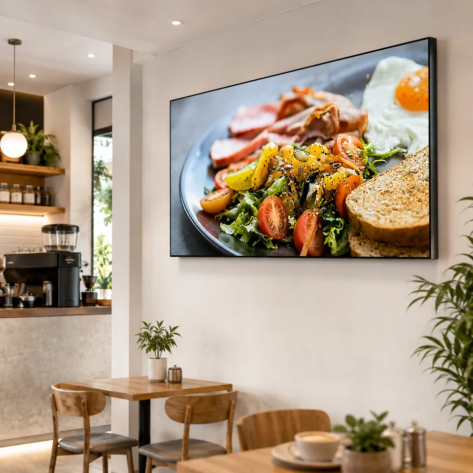 Commercial digital signage display in a professional environment
