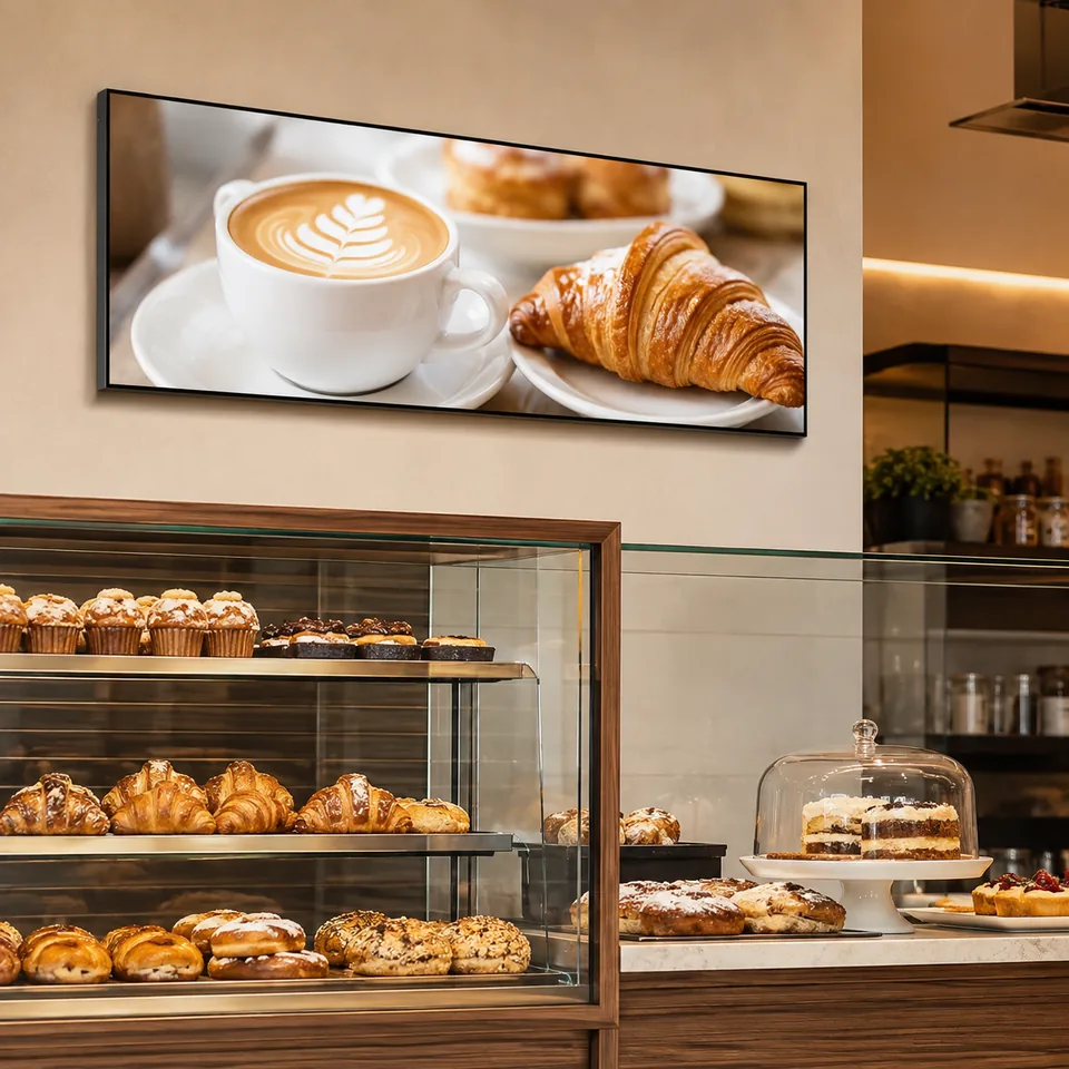 Commercial digital signage display in a professional environment
